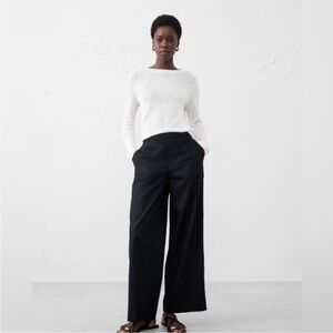 NWT! Banana Republic Black Hayden Wide Leg Linen Blend Pull On Pant - Multiple 💎